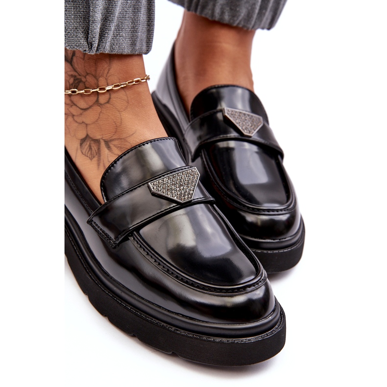 Damen-Loafer mit flachem Absatz, Schwarz 3
