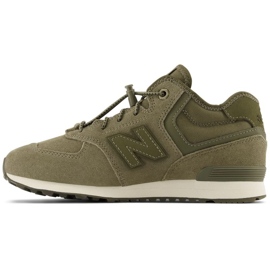 New Balance W JrGV574HG1 isolierte Schuhe grün 1