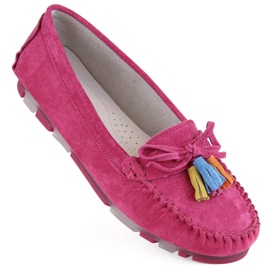 Filippo W PAW506B Wildleder-Loafer mit Fransen, Fuchsia rosa 1