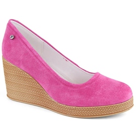 Leder-Wildleder-Keilschuhe Filippo W PAW339E Fuchsia rosa 1