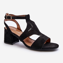 Schwarze Eleriva-Sandalen mit niedrigem Absatz 2