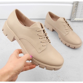 M. DASZYŃSKI Beige Damen-Oxford-Schuhe M.Daszyński MR23119-5 1