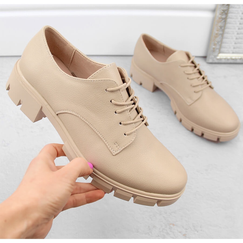 M. DASZYŃSKI Beige Damen-Oxford-Schuhe M.Daszyński MR23119-5 1