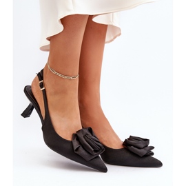 Schwarze Ozena High Heels mit Verzierung 2