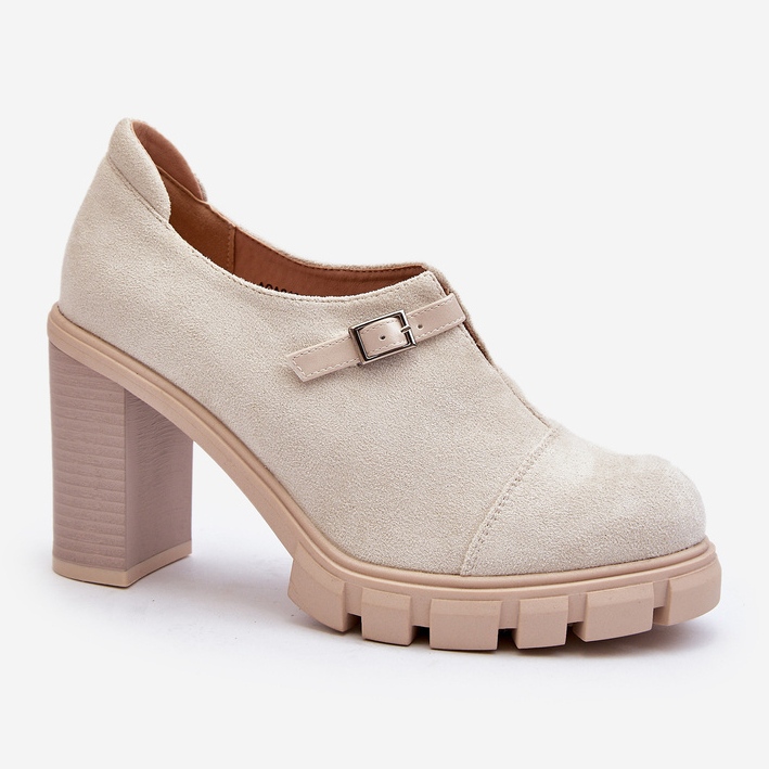 Jezzi Damenschuhe mit hohem Absatz, Hellbeige Tauina 2