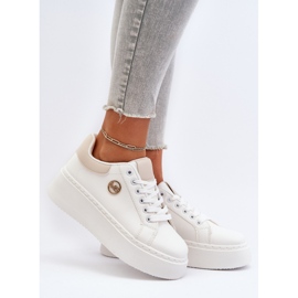 Weiße Plateau-Sneaker für Damen von Eshen 2