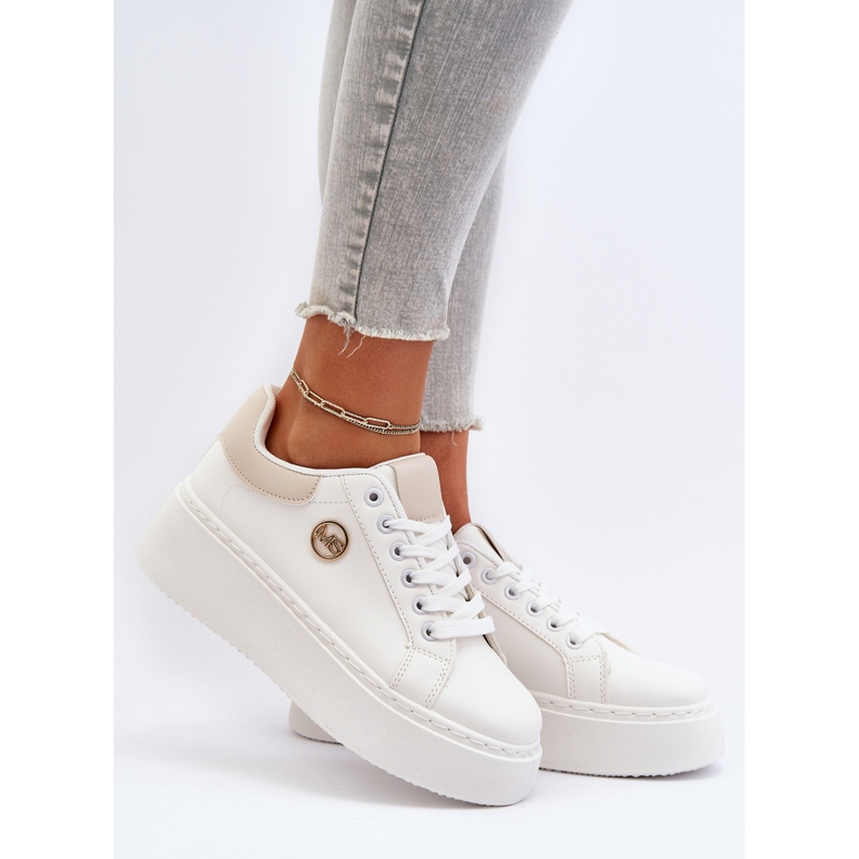 Weiße Plateau-Sneaker für Damen von Eshen 2