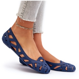 Damen-Ballerinas aus Gummi, Marineblau, Salam 7