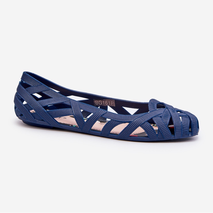 Damen-Ballerinas aus Gummi, Marineblau, Salam 1