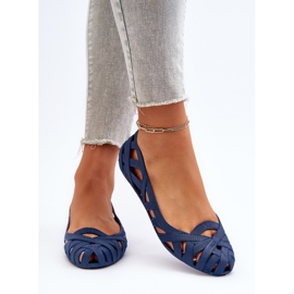 Damen-Ballerinas aus Gummi, Marineblau, Salam 5