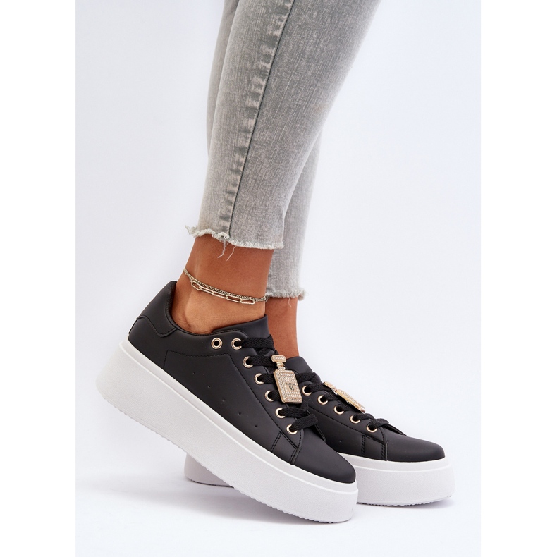 Damen-Sneaker mit Dekoration in Schwarz Celedria 2