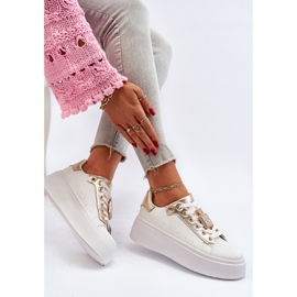 Weiße Damen-Sneaker mit Dekoration Celedria 1