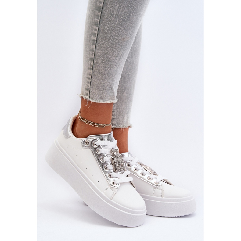 Weiße Damen-Sneaker mit Dekoration Celedria 2