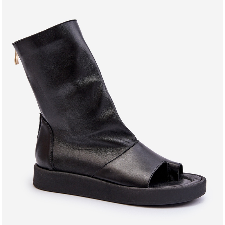 Zazoo 3441 Damen-Ledersandalen mit schwarzem Obermaterial 1