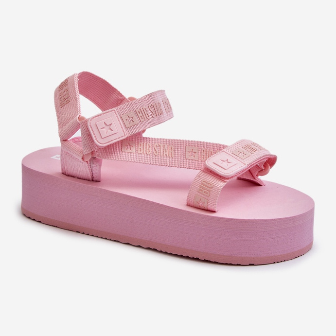 Damensandalen auf der Big Star-Plattform NN274A529 Pink rosa 2