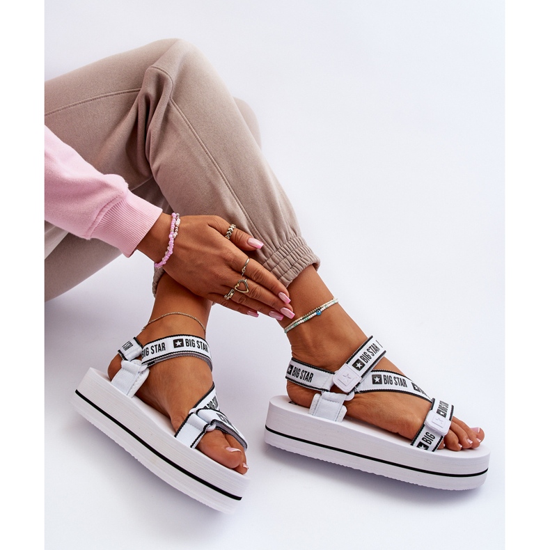 Big Star Damen Plateausandalen NN274A526 Weiß 1