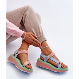 Damensandalen mit Plateau und Keilabsatz Big Star NN274A055 Blau 1