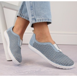 Bequeme durchbrochene Schuhe Rieker W RKR653 blau 2