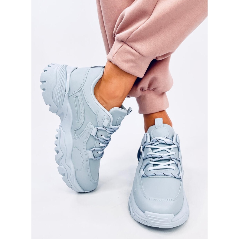 Bains Blaue Turnschuhe mit Keilabsatz 1