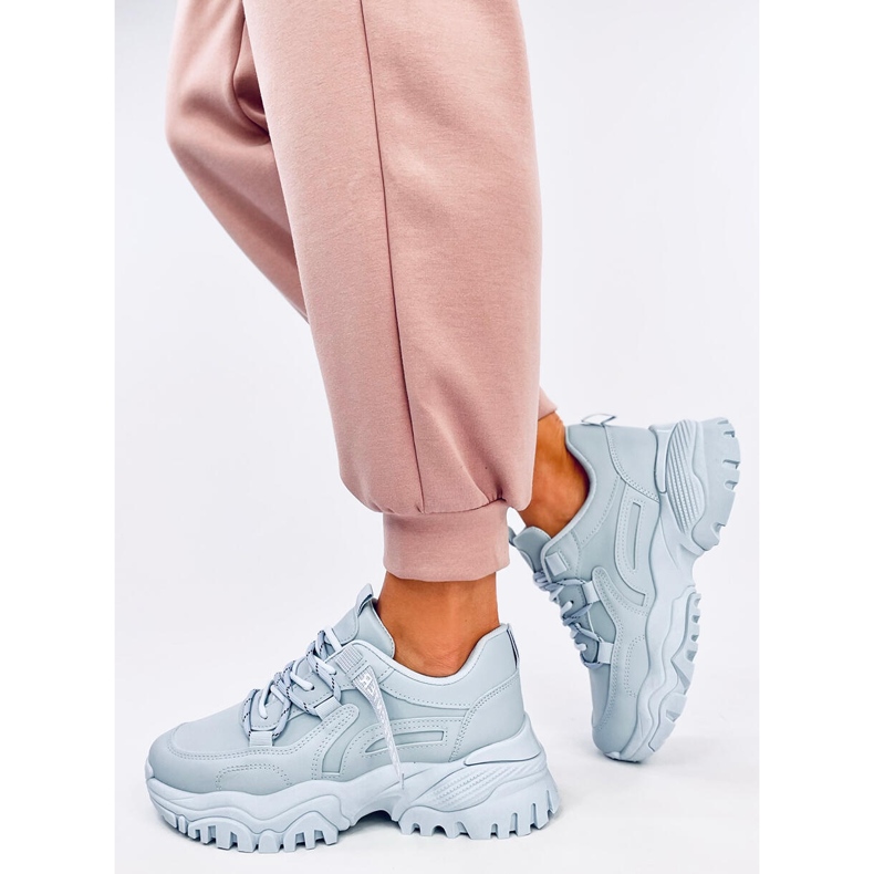 Bains Blaue Turnschuhe mit Keilabsatz 2