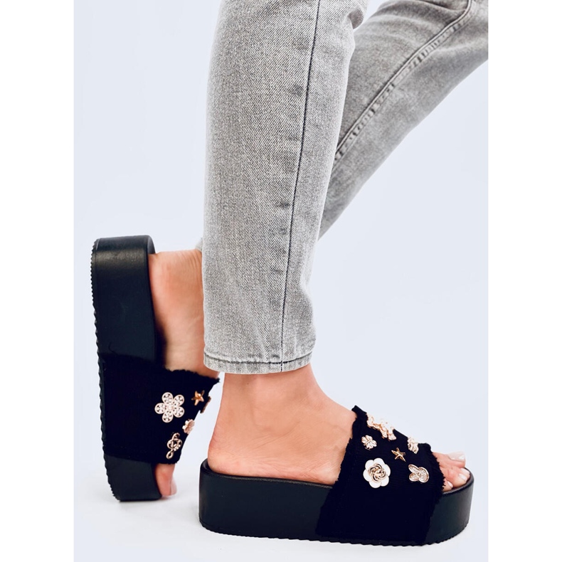 Seastar Flip-Flops mit dicken Sohlen und einem Teddybär von Lancaster Black schwarz 2