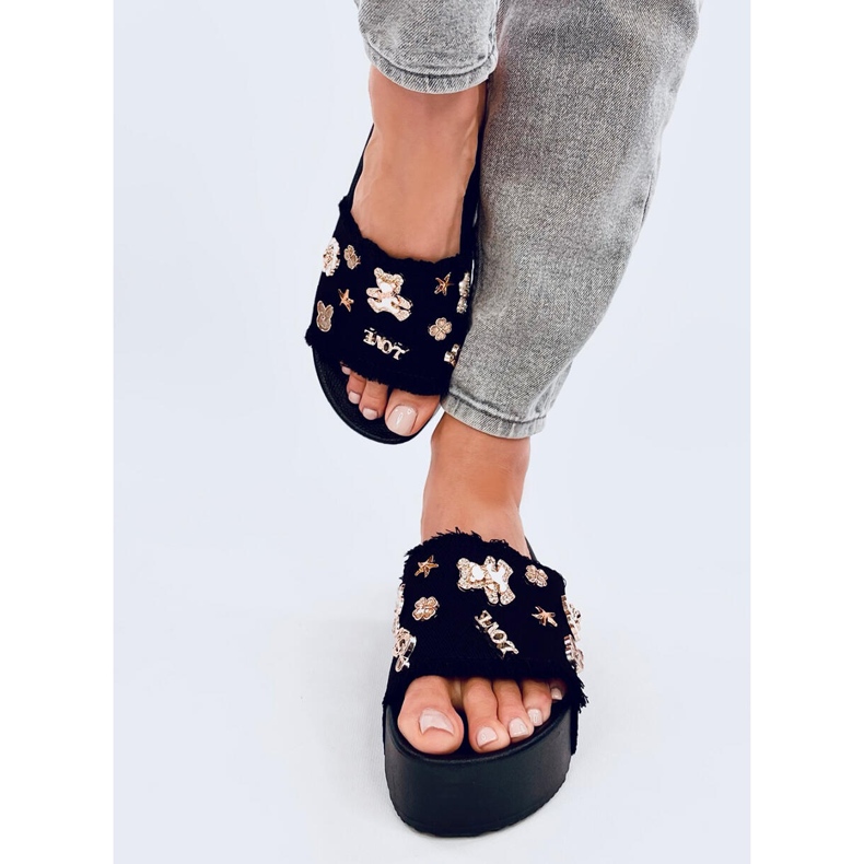 Seastar Flip-Flops mit dicken Sohlen und einem Teddybär von Lancaster Black schwarz 1