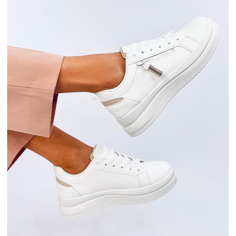 Mayers Beige Damen-Sneaker weiß 1