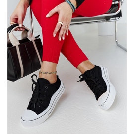 Schwarze Fiori-Plateau-Sneaker 1