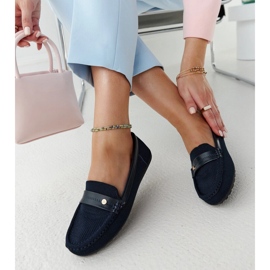 Marineblaue Stoff-Loafer von Fombio 1