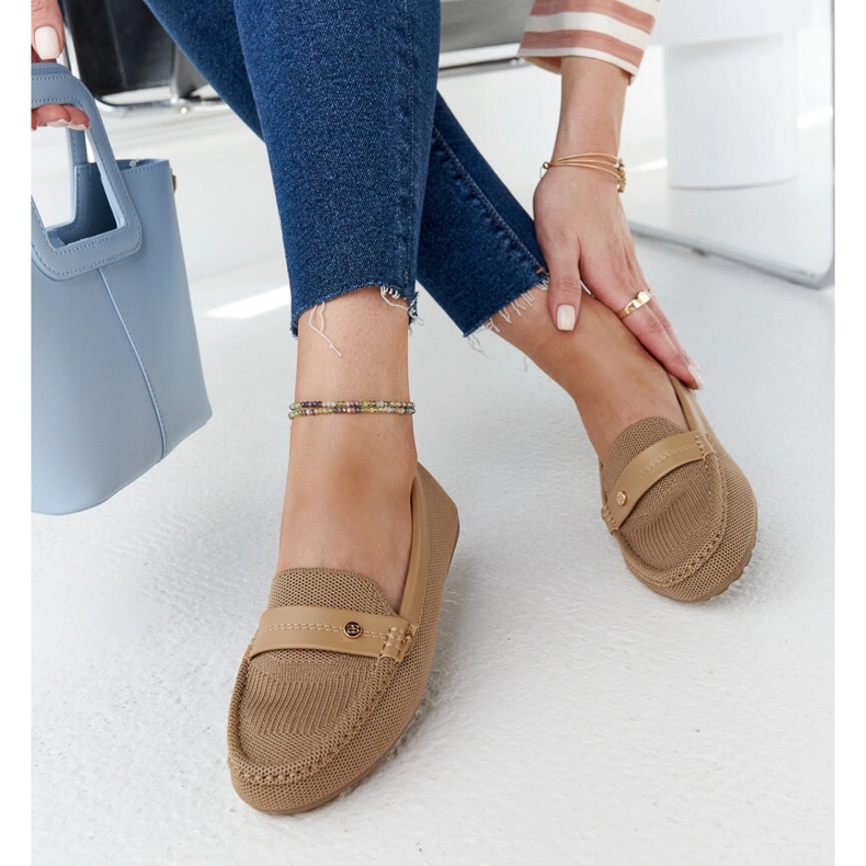 Braune Stoff-Loafer von Fombio 1