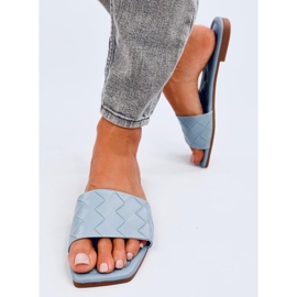 Hausschuhe mit eckiger Sohle Sahar LT.BLUE blau 1