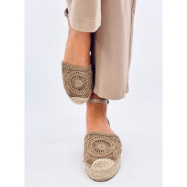 Jasmine Khaki durchbrochene Espadrilles beige 2