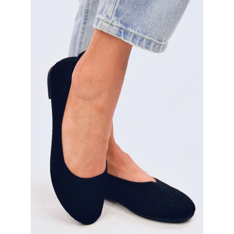 Newey Schwarze gestrickte Ballerinas 2