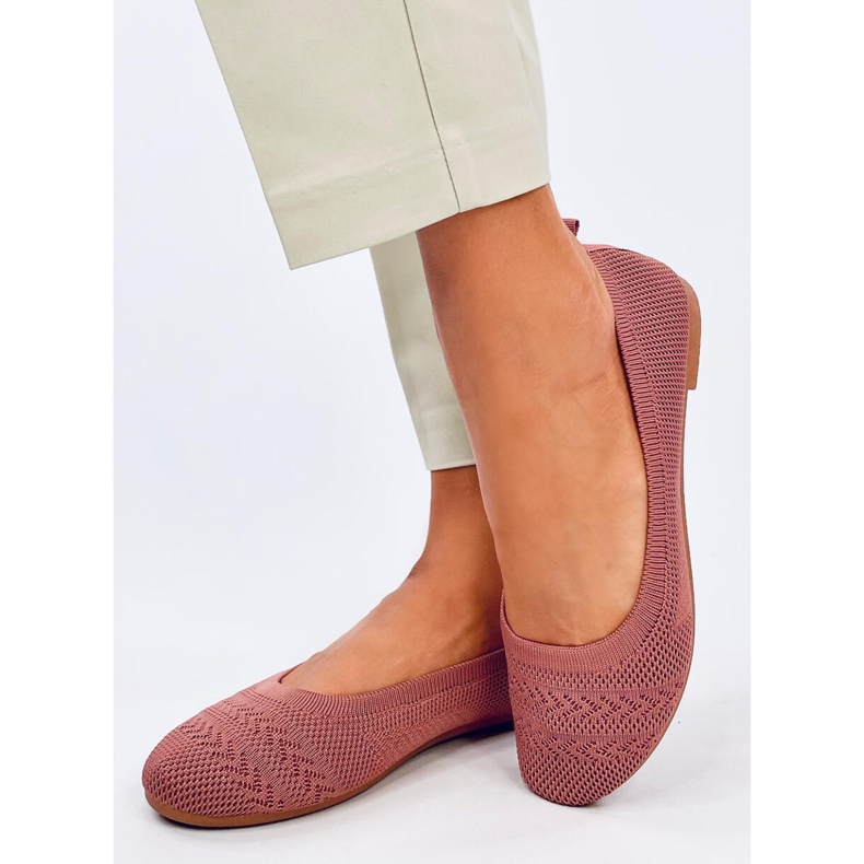 Newey Pink gestrickte Ballerinas rosa 2