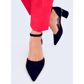 Harroi Schwarze Pumps mit Knöchelriemen 1