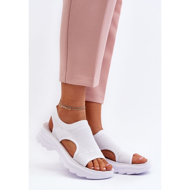 Damen-Sportsandalen mit dicker Sohle, Weiß Deinaleia 1