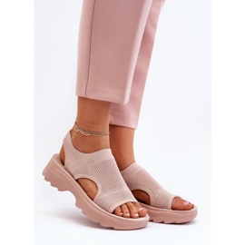 Damen-Sportsandalen mit dicker Sohle, Pink Deinaleia rosa 1