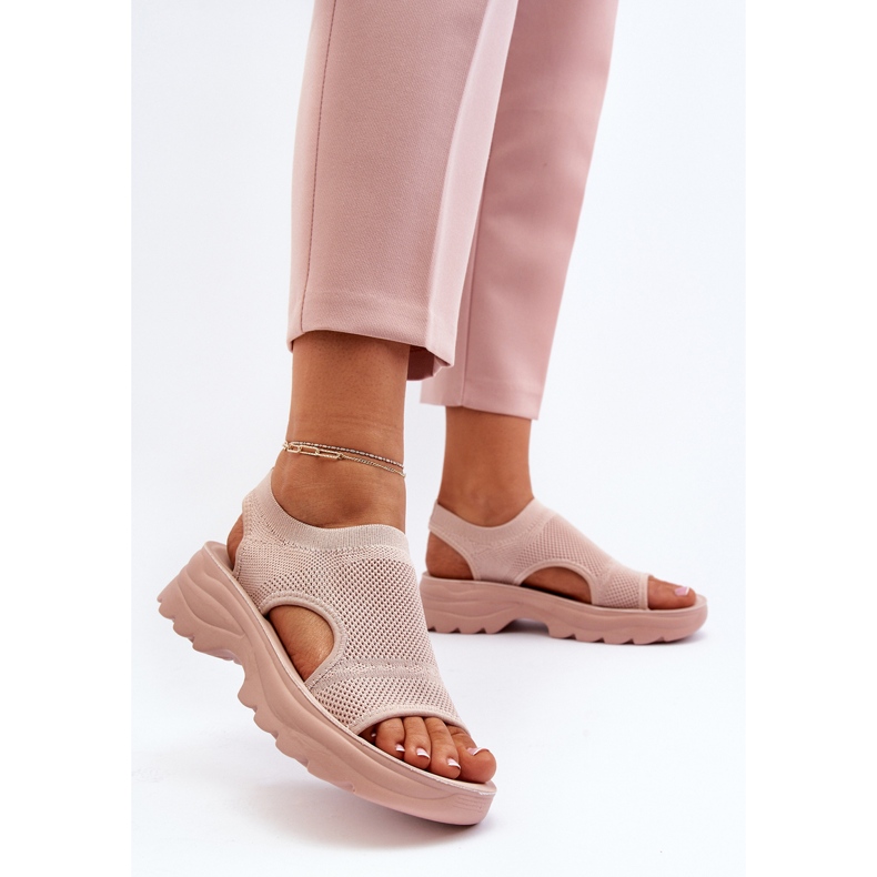 Damen-Sportsandalen mit dicker Sohle, Pink Deinaleia rosa 2