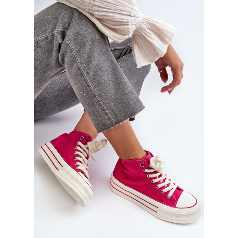 Damen-Plateau-Sneaker Fuchsia Aineri rosa 2