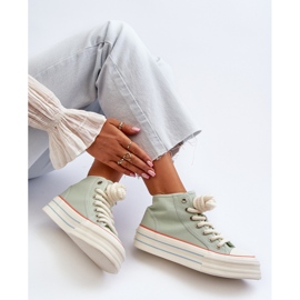 Damen-Plateau-Sneaker Mint Aineri grün 1