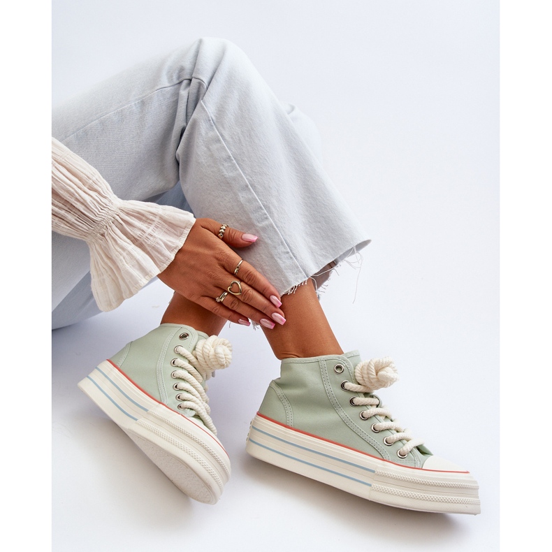 Damen-Plateau-Sneaker Mint Aineri grün 1