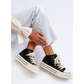 Damen-Plateau-Sneaker Schwarz Aineri 1