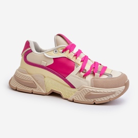 Damen-Sneaker mit dicker Sohle, Fuchsia Peonema rosa 1