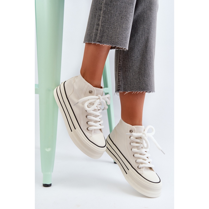 Weiße Plateau-Sneaker für Damen von Aineri 1