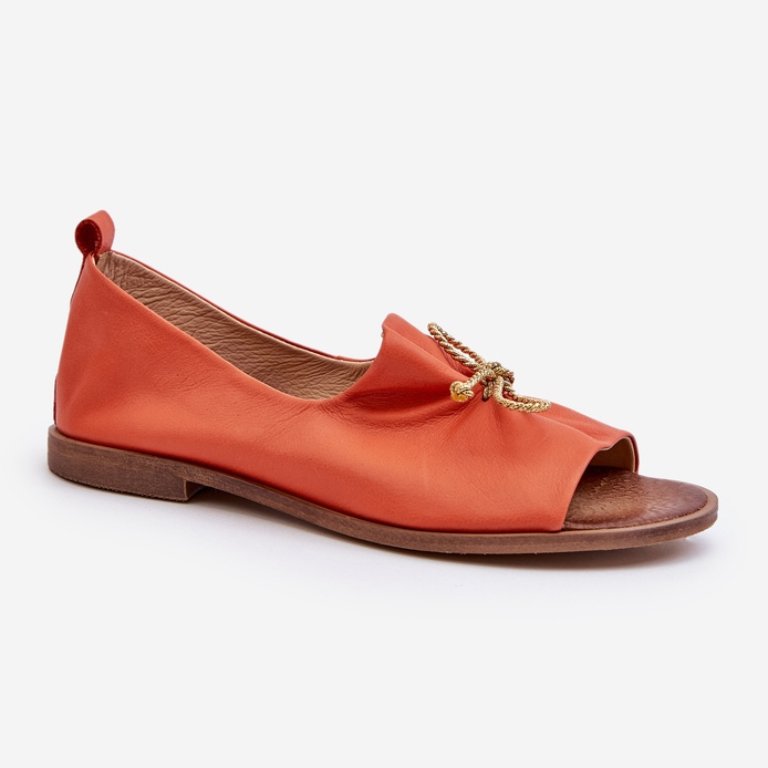 Zazoo 2660 Damen-Ballerinas aus Leder, Orange 1