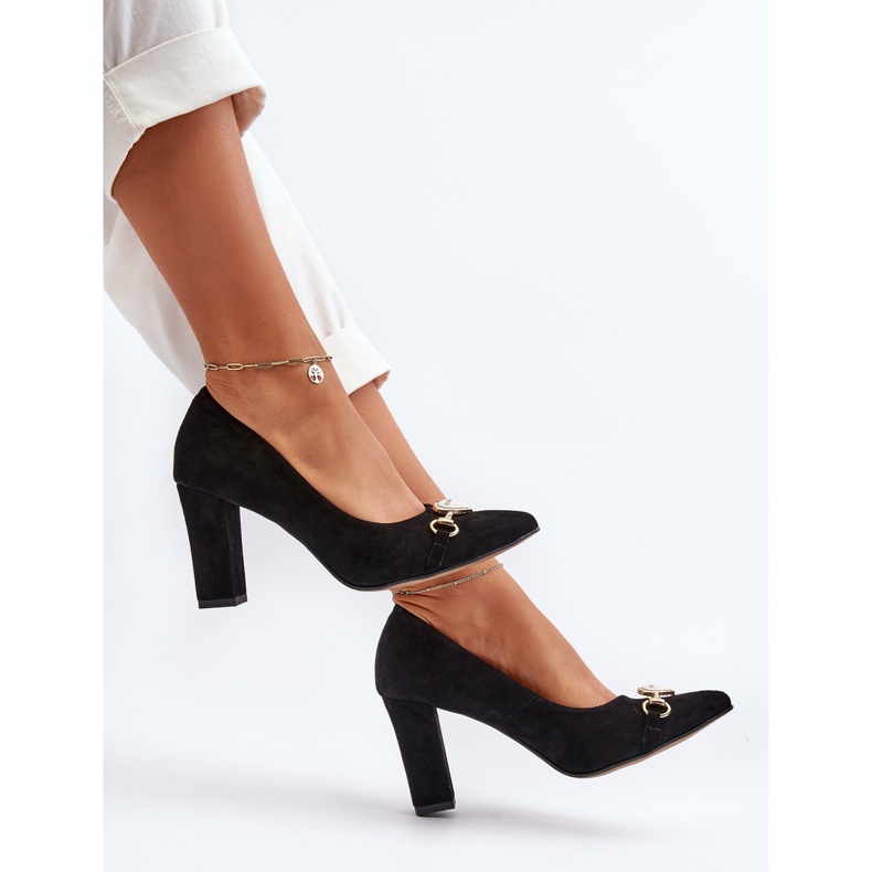 Zazoo 2453/OS Wildlederpumps mit Absatz und Herz, Schwarz 2