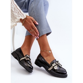 Patent Damen Brogues Mokassins S.Barski HY330A Schwarz 1