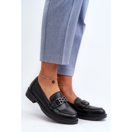 Damen-Mokassins mit Dekoration S.Barski HY372 Schwarz 2