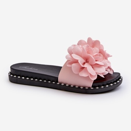 Damen-Flip-Flops mit Blumendekor, rosa Cellanen 1