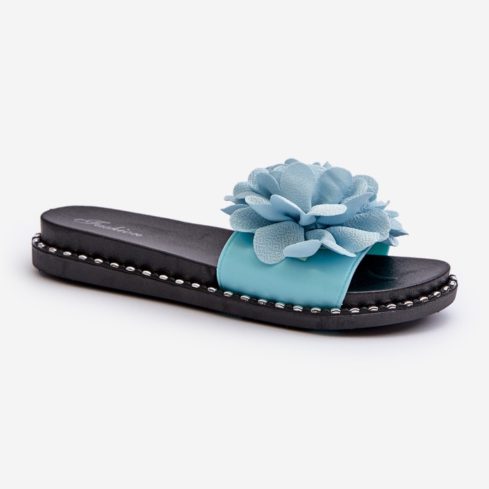 Damen-Flip-Flops mit Blumendekor, Blau Cellanen 1